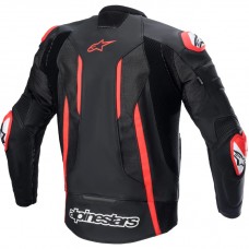 Куртка кожаная ALPINESTARS FUSION BLACK/FLUO RED