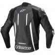 Куртка кожаная ALPINESTARS FUSION BLACK/WHITE/METALLIC GREY