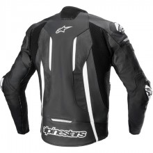 Куртка кожаная ALPINESTARS FUSION BLACK/WHITE/METALLIC GREY