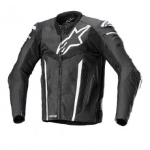 Куртка кожаная ALPINESTARS FUSION BLACK/WHITE/METALLIC GREY