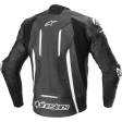 Куртка кожаная ALPINESTARS FUSION BLACK/WHITE/METALLIC GREY