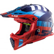 Шлем LS2 MX437 FAST EVO XCODE RED BLUE