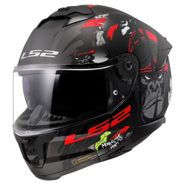 Шлем LS2 FF808 STREAM II ANGRY MONKEY M.BLACK RED-06