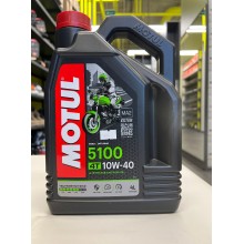 Масло Motul 5100 10W40 4T моторное, полусинтетическое для мотоциклов для четырехтактных двигателей мотоциклов, 4 литра 112125