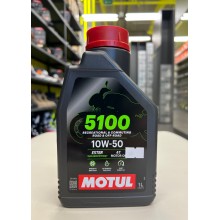 Масло Motul 5100 10W50 4T моторное, полусинтетическое для четырехтактных двигателей мотоциклов, 1 литр 113188