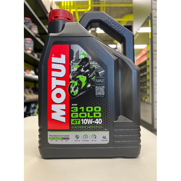 Масло Motul 3100 GOLD 10W40 4T моторное , полусинтетическое для четырехтактных двигателей мотоциклов, 4литра 113193