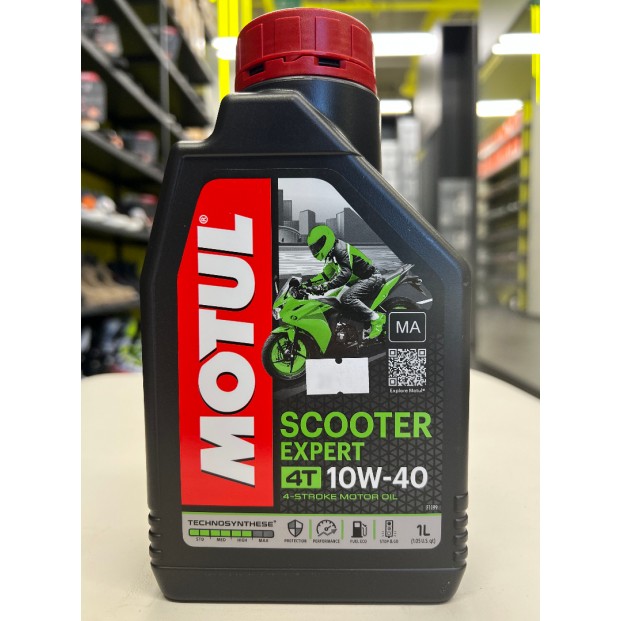 Масло Motul SCOOTER EXPERT 4T 10W40 MA моторное, полусинтетическое для четырехтактных двигателей скутеров, 1 литр 112752