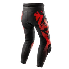 Штаны кожаные REBELHORN INFERNO BLACK/FLUO RED