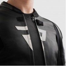 Куртка кожаная REBELHORN VELOCE BLACK/GREY/FLUO YELLOW