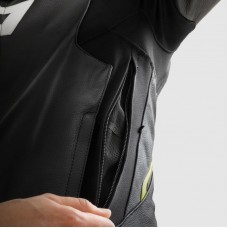 Куртка кожаная REBELHORN VELOCE BLACK/GREY/FLUO YELLOW