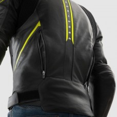 Куртка кожаная REBELHORN VELOCE BLACK/GREY/FLUO YELLOW