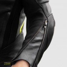 Куртка кожаная REBELHORN VELOCE BLACK/GREY/FLUO YELLOW