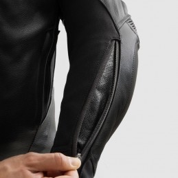 Куртка кожаная REBELHORN VELOCE BLACK/GREY/FLUO YELLOW