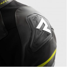 Куртка кожаная REBELHORN VELOCE BLACK/GREY/FLUO YELLOW