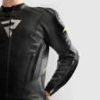 Куртка кожаная REBELHORN VELOCE BLACK/GREY/FLUO YELOW
