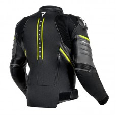 Куртка кожаная REBELHORN VELOCE BLACK/GREY/FLUO YELLOW