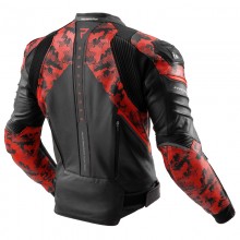 Куртка кожаная REBELHORN VELOCE CAMO BLACK/FLUO RED