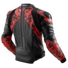 Куртка кожаная REBELHORN VELOCE CAMO BLACK/FLUO RED