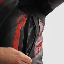 Куртка кожаная REBELHORN VELOCE CAMO BLACK/FLUO RED