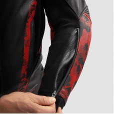 Куртка кожаная REBELHORN VELOCE CAMO BLACK/FLUO RED
