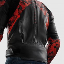Куртка кожаная REBELHORN VELOCE CAMO BLACK/FLUO RED