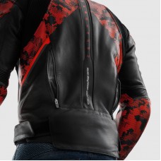 Куртка кожаная REBELHORN VELOCE CAMO BLACK/FLUO RED
