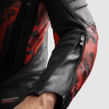 Куртка кожаная REBELHORN VELOCE CAMO BLACK/FLUO RED