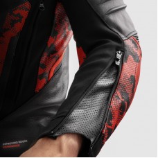 Куртка кожаная REBELHORN VELOCE CAMO BLACK/FLUO RED