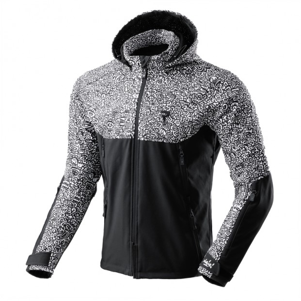Куртка текстильная REBELHORN SLASH NORIAKI BLACK/WHITE SOFTSHELL