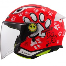 ШЛЕМ LS2 OF622 FUNNY II PAWS RED