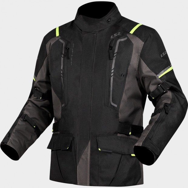 КУРТКА LS2 NARVIK MAN GREY BLACK H-V YELLOW