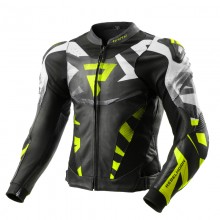 Куртка кожаная REBELHORN INFERNO BLACK/FLUO YELLOW