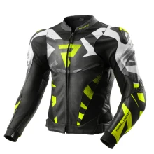 Куртка кожаная REBELHORN INFERNO BLACK/FLUO YELLOW