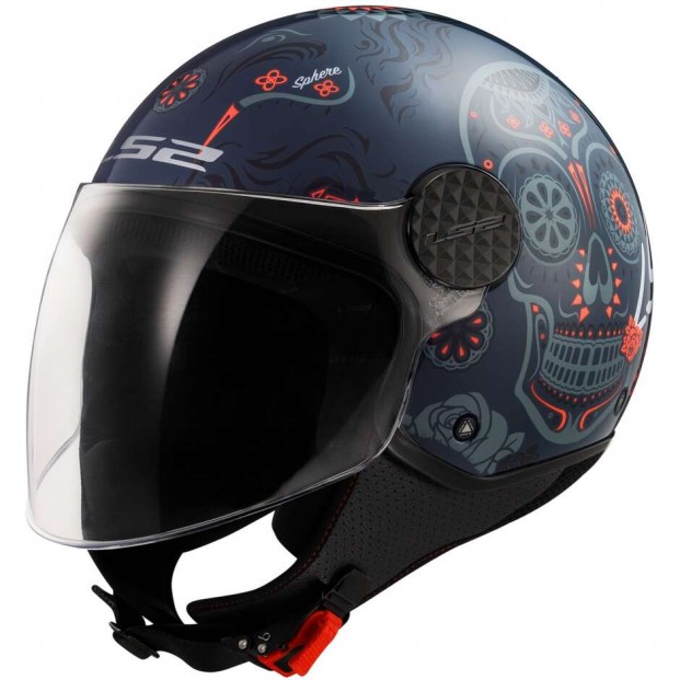 Шлем LS2 OF558 SPHERE LUX II MAXCA COBALT ORANGE-06