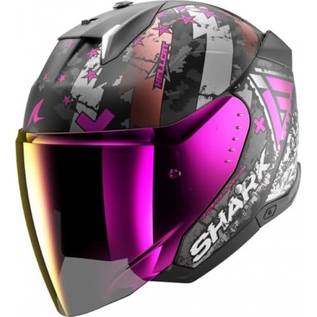 ШЛЕМ SHARK SKWAL i3 JET HELLCAT Mat Black/Silver/Purple