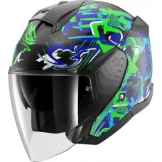ШЛЕМ SHARK SKWAL JET PRANZ Mat Baclck/Green/Blue