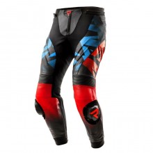 Брюки кожаные REBELHORN INFERNO BLACK BLUE WHITE RED