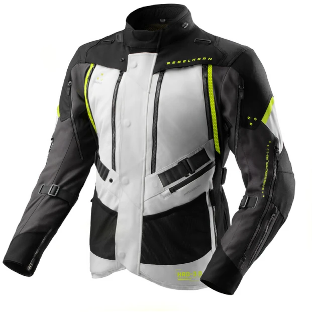 Куртка текстильная женская REBELHORN HARDY 3.0 BLACK LIGHT GREY FLUO YELLOW