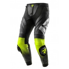 Брюки кожаные REBELHORN INFERNO BLACK/WHITE/FLUO YELLOW