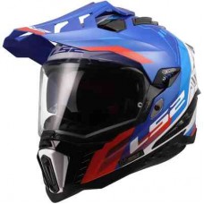 Шлем LS2 MX701 EXPLORER HEXA WHITE BLUE RED-06