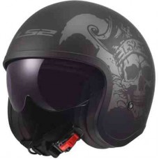 Шлем LS2 OF599 SPITFIRE II WILLY BLACK GREY-06