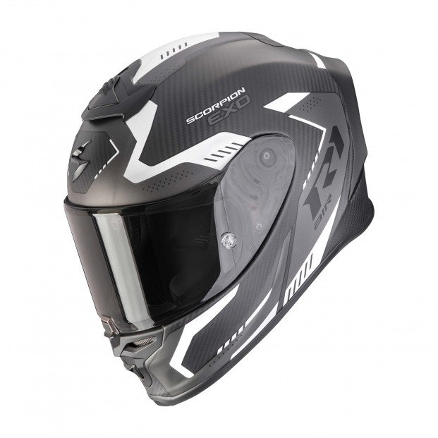 Шлем SCORPION EXO-R1 EVO CARBON AIR PROPEL Noir Mat-Argent (159)
