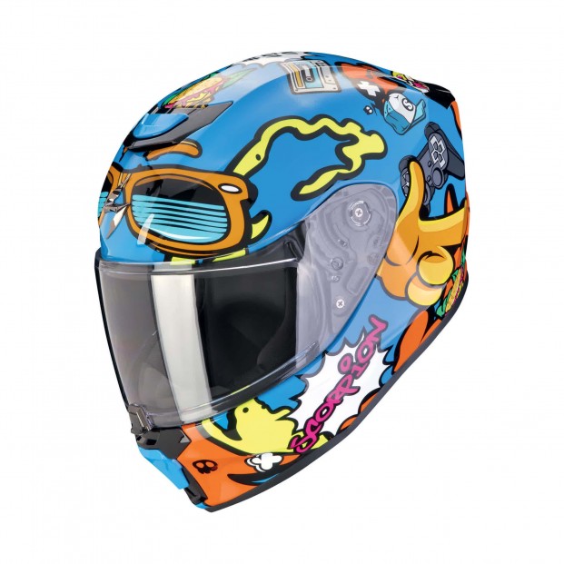 Шлем SCORPION EXO-JNR AIR FUN Bleu-Orange (204)