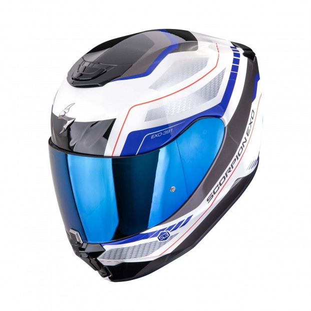 Шлем SCORPION EXO-391 LEO Blanc-Bleu (74)
