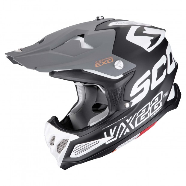 Шлем SCORPION VX-22 AIR UPDOWN Noir mat-Blanc-Gris (377)