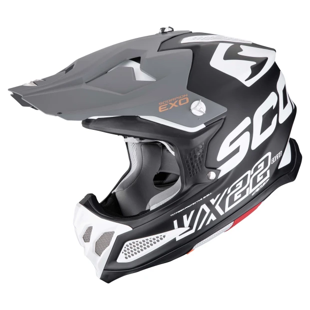 Шлем SCORPION VX-22 AIR UPDOWN Noir mat-Blanc-Gris (377)