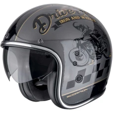 Шлем SCORPION BELFAST EVO DRIVE FAST Argent-Noir-Or (364)