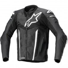 Куртка кожаная ALPINESTARS FUSION BLACK/WHITE/METALLIC GREY