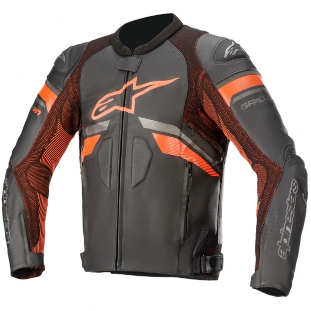 Куртка кожаная ALPINESTARS GP PLUS R V3 RIDEKNIT BLACK/FLUO RED