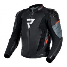 Куртка кожаная REBELHORN VELOCE BLACK/GREY/FLUO RED